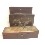 A 19th century Chinese lacquered box with key and