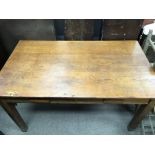 A large oak desk, dimensions 80x135x76cm- NO RESER