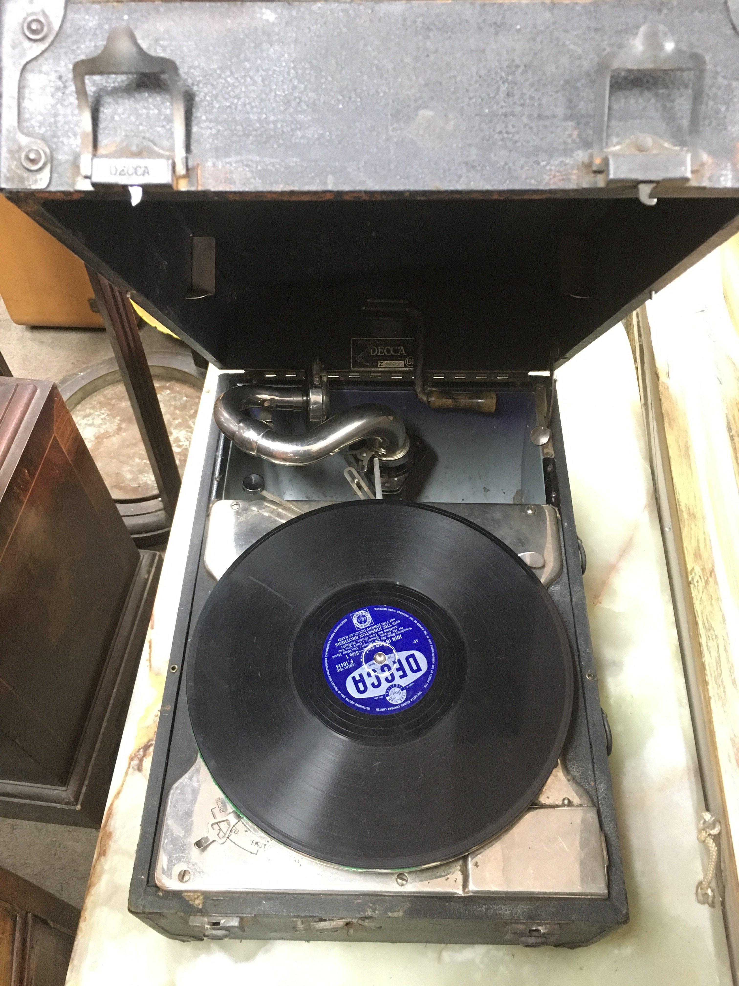 Two vintage Decca portable gramophones, this lot cannot be posted - Image 5 of 5