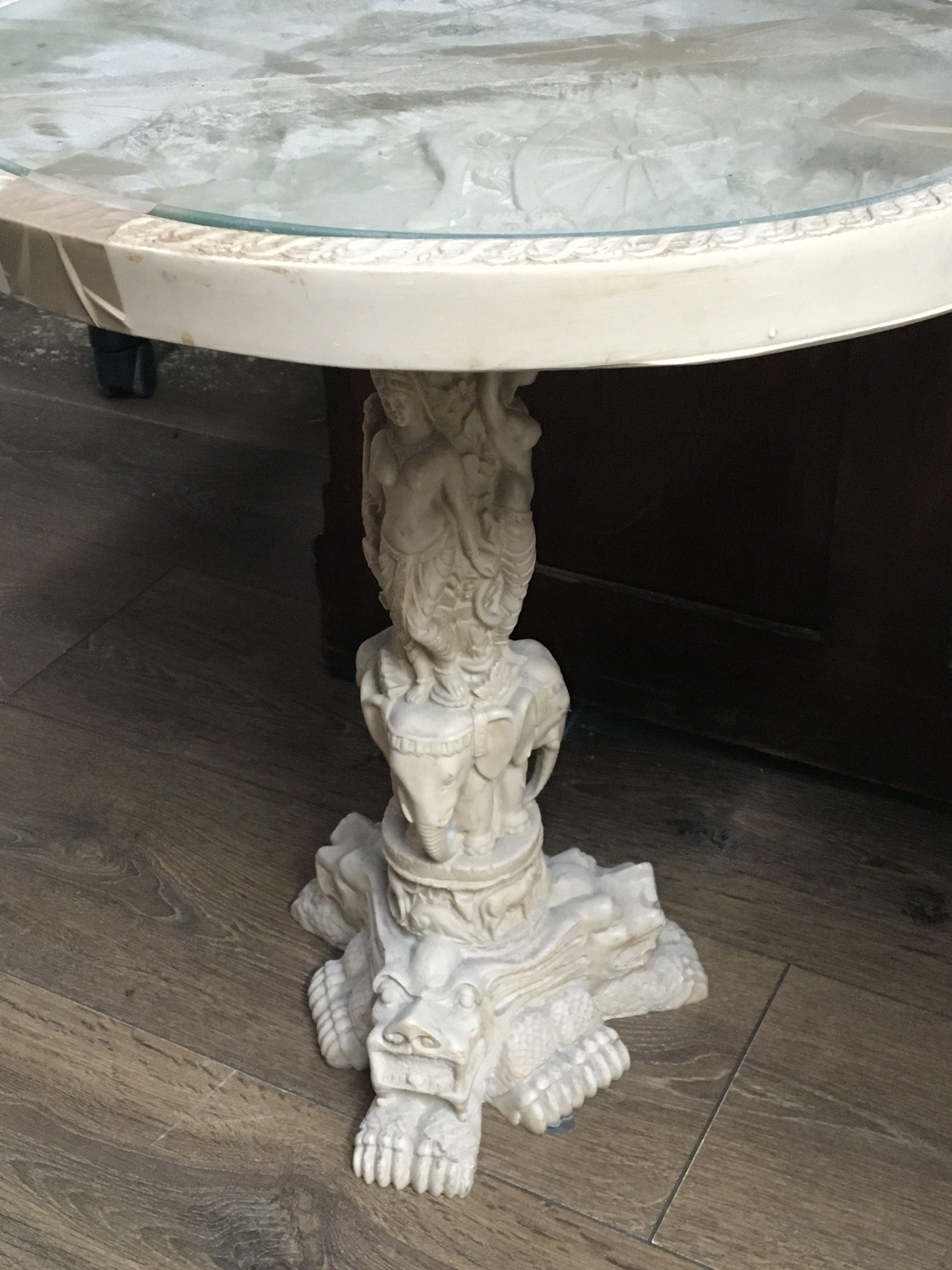 A pair of resin occasional tables with raised deco - Image 2 of 2