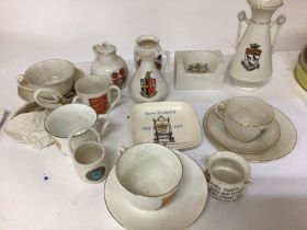A collection of WH Goss created china vases cups and saucers no obvious damage.