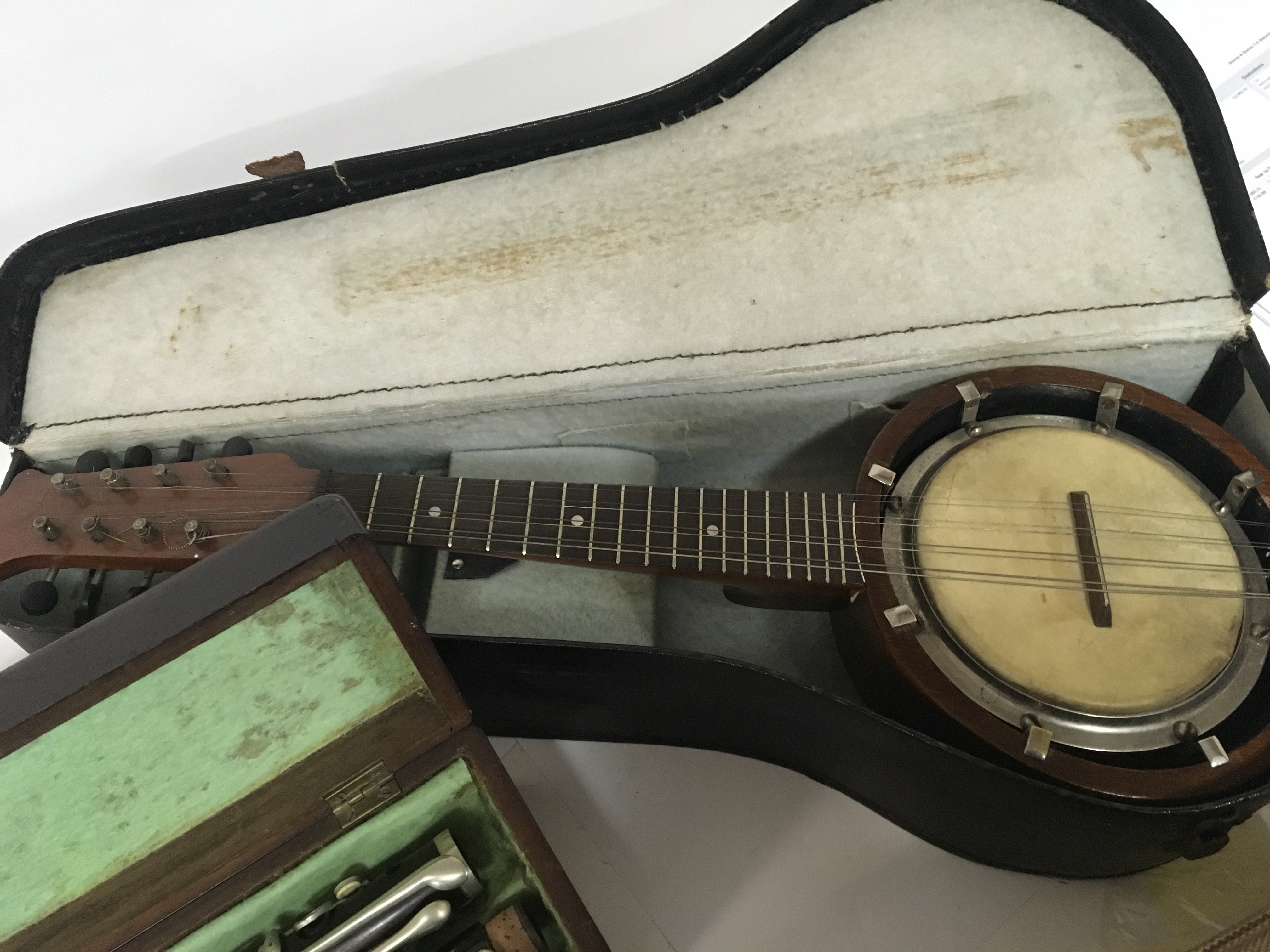 A cased banjo ukulele in a fitted case a cased tru - Image 2 of 3