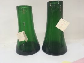 Two green glazed modern 20th century design art va