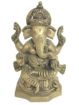 A brass Indian figure of Ganash, approx 19cm tall.