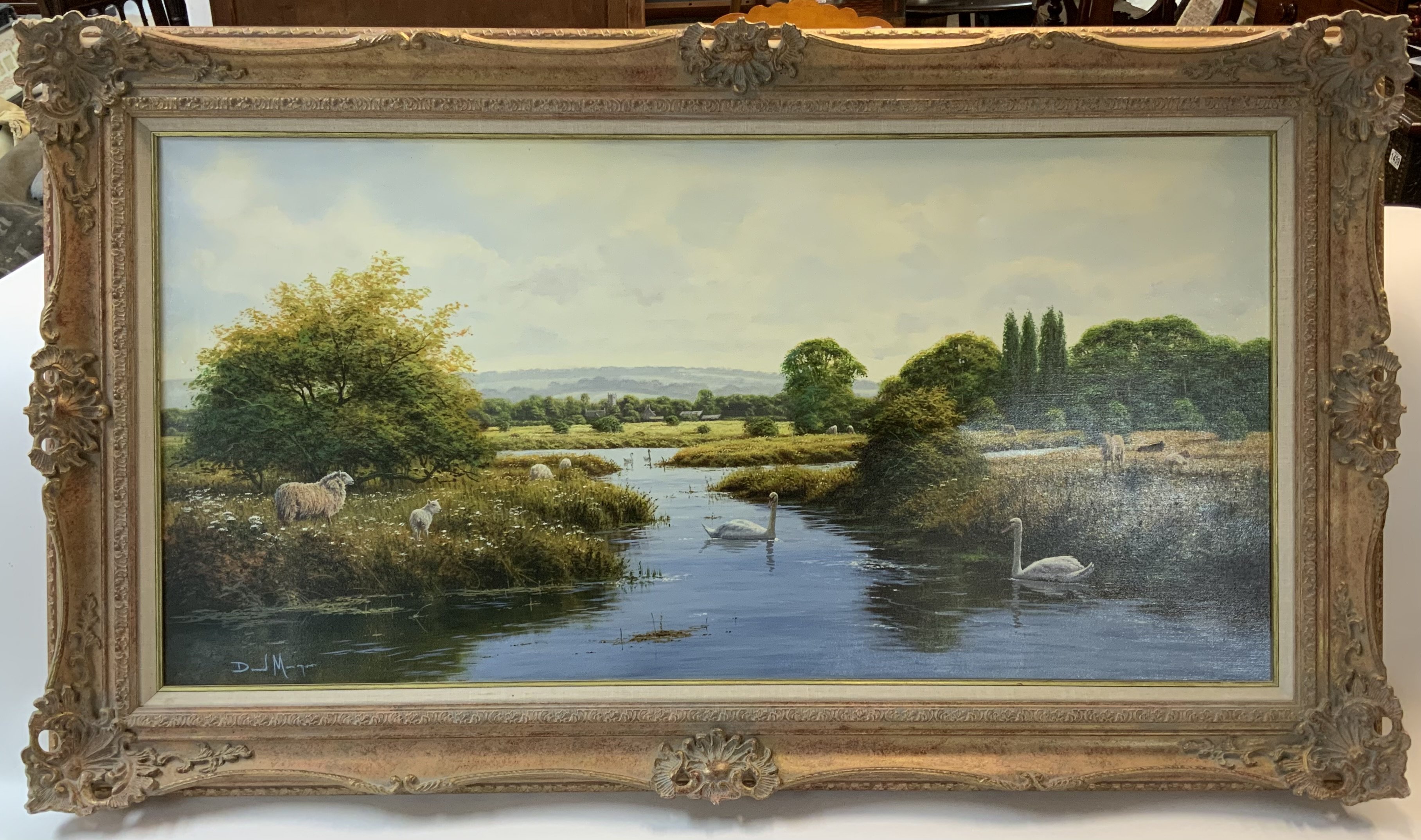 A David Morgan oil on canvas landscape painting. 1