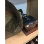 A HMV gramophone with brass Horn. NO RESERVE