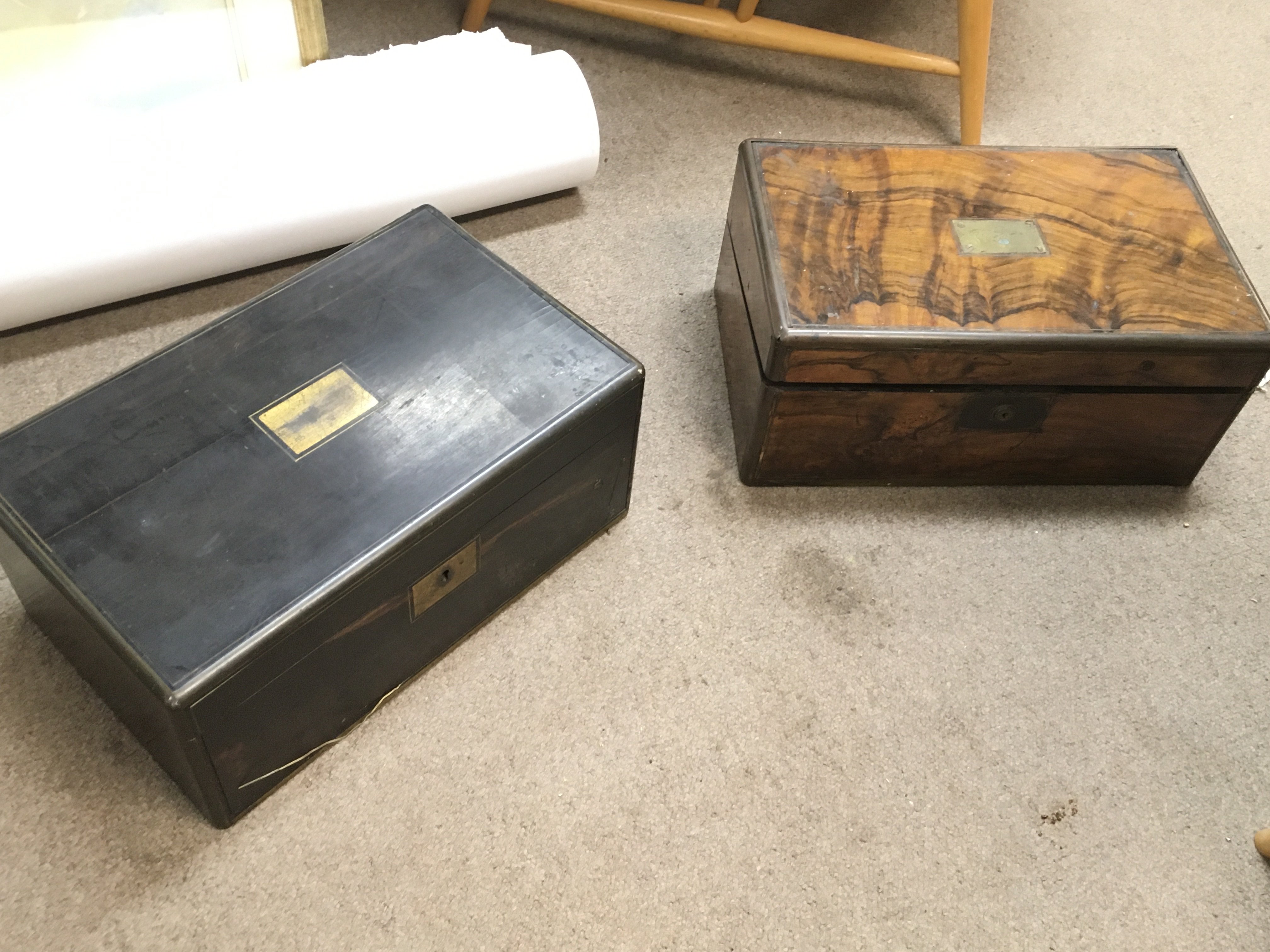 Two writing boxes, dimensions 25x40x18cm approxima