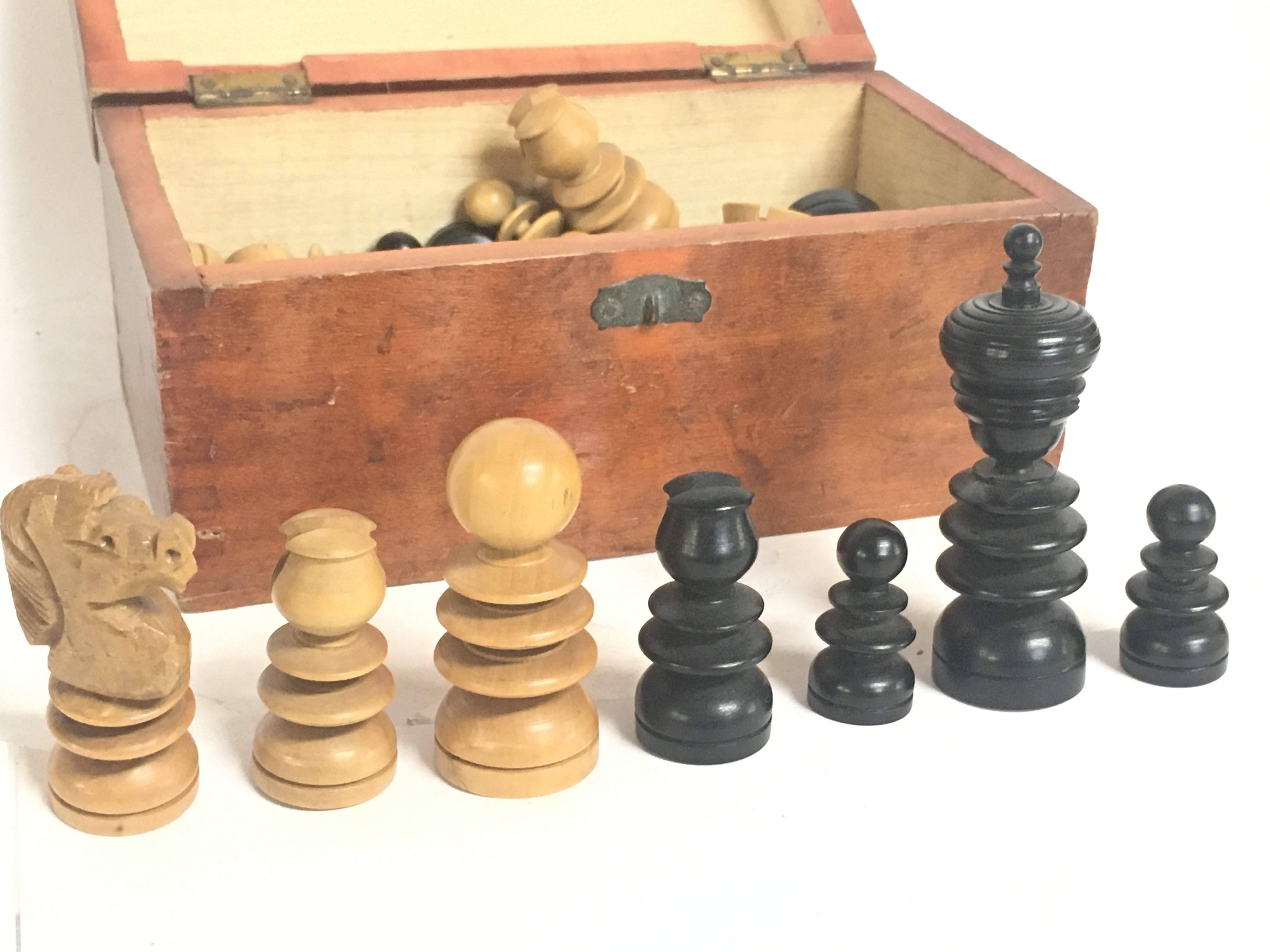 A vintage wooden Chess set, postage category B - Image 2 of 2