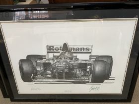 Alan Stammers Limited edition Damon Hill print signed by the artist and by Damon Hill. (D) with C.