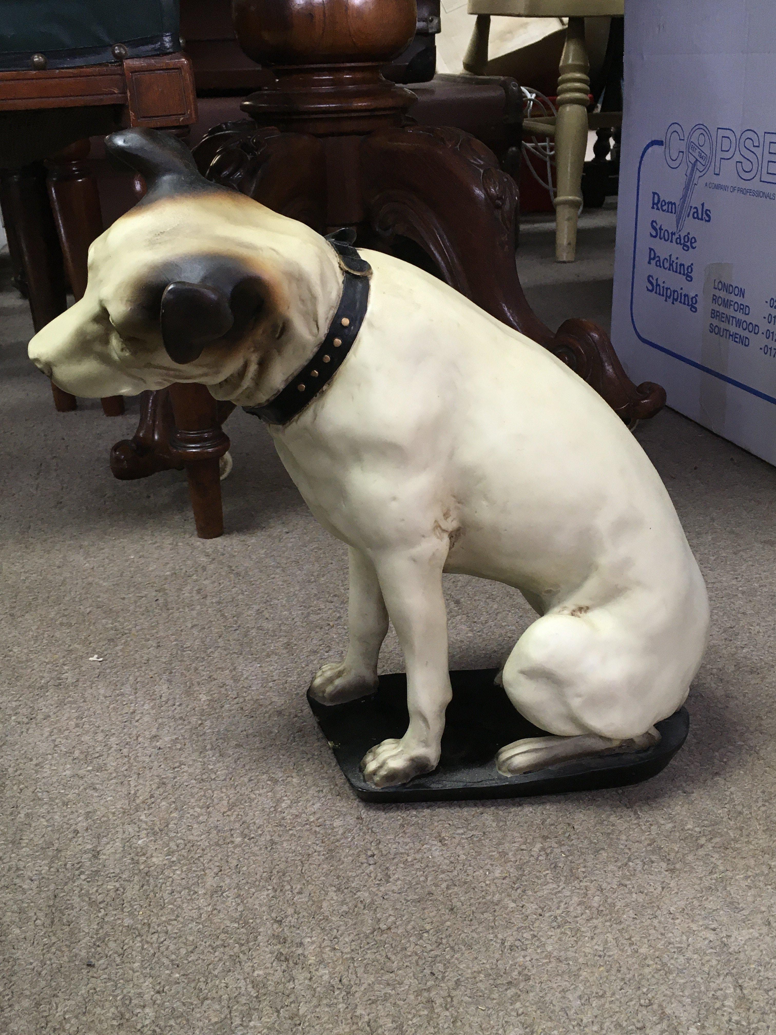 A vintage HMV dog figure, 34cm tall. This lot cannot be posted. - Image 2 of 4