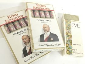 Vintage King Edward sealed cigars and Eve 120s fil