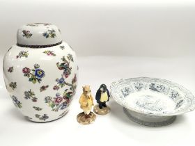 A collection of ceramics including a Limoge porcel