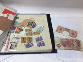 An album of stamps and some bank notes. NO RESERVE