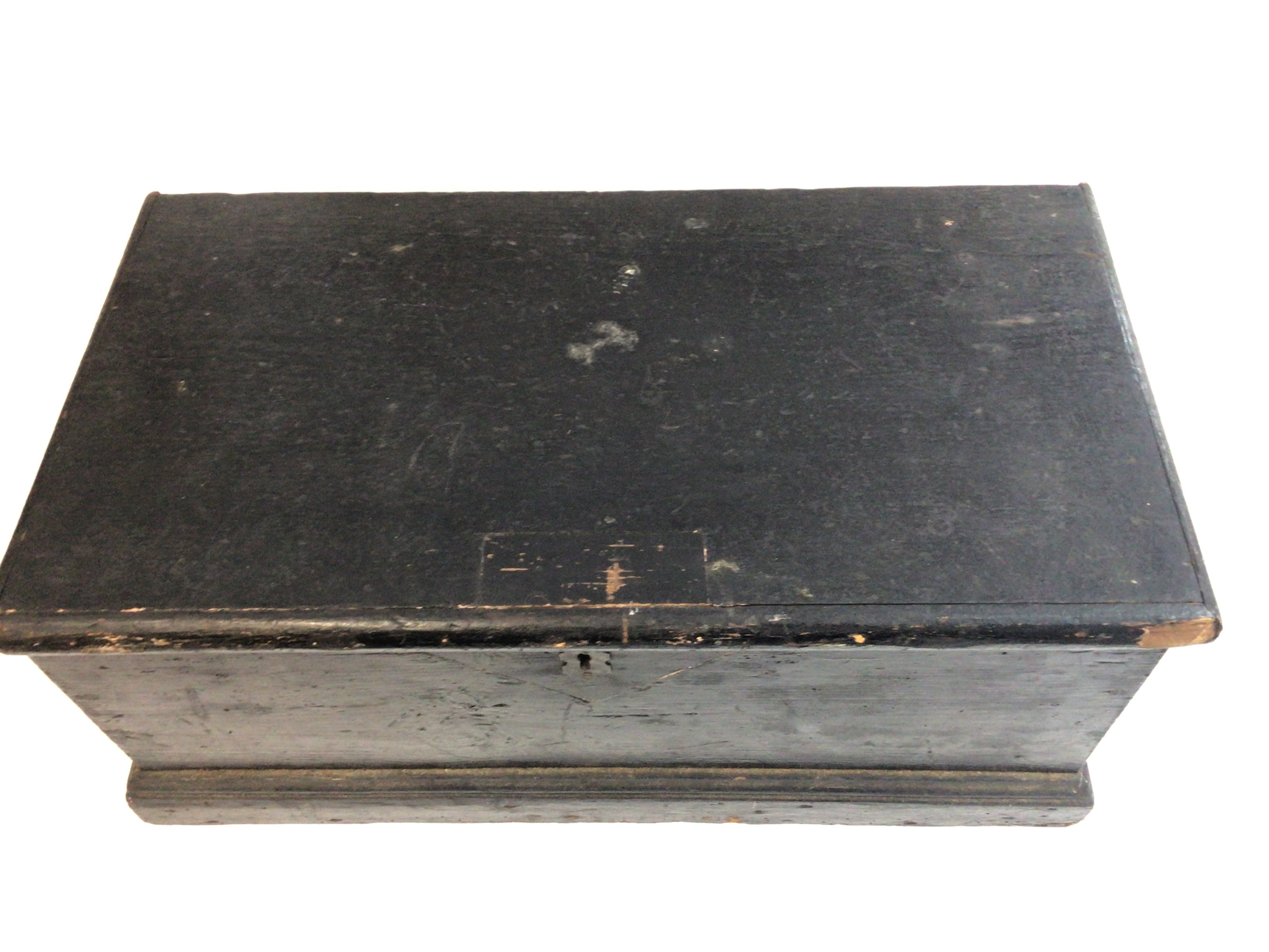 A wooden box 53cm wide by 28cm deep and 23cm tall.