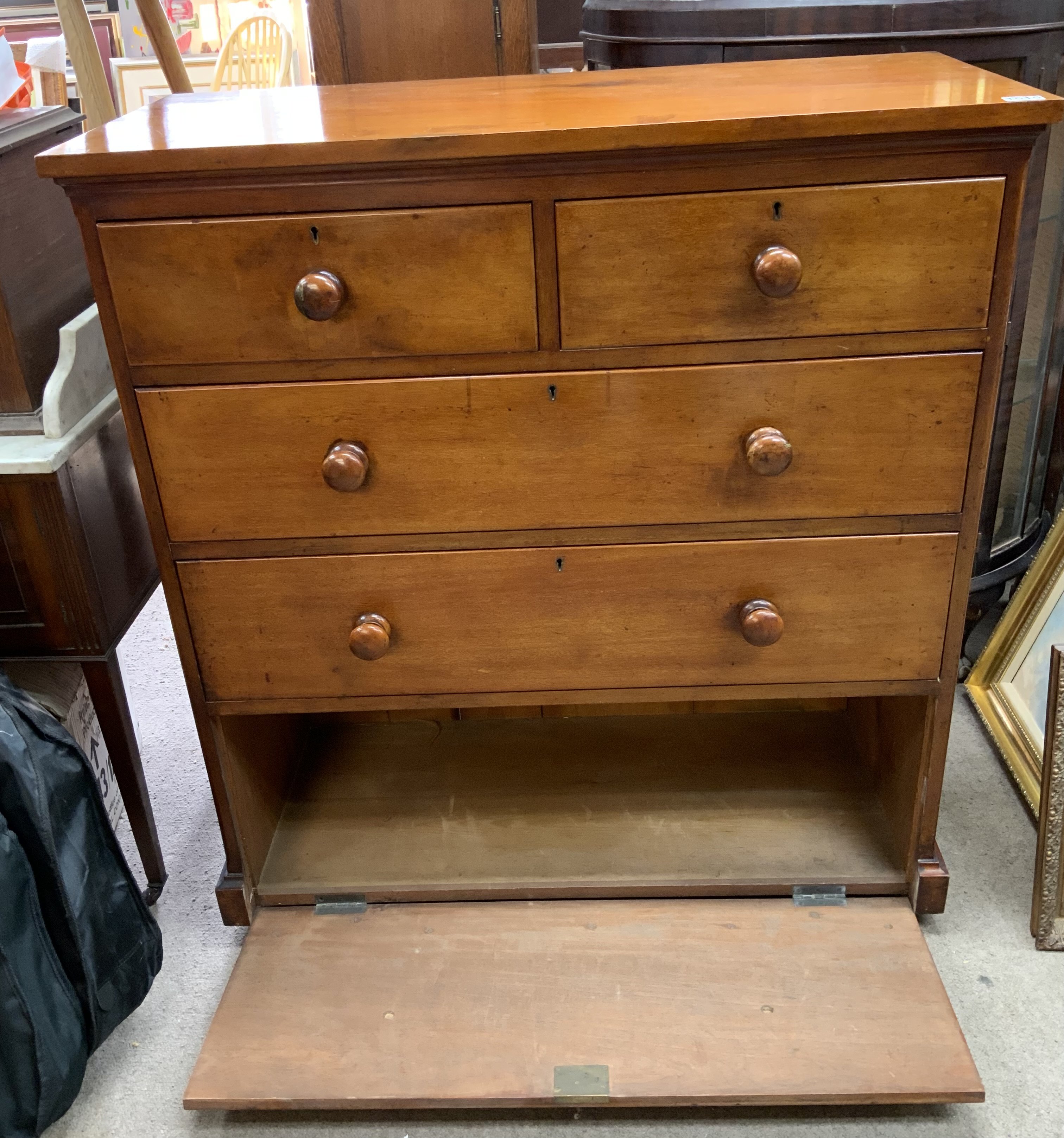 A Victorian chest of drawers with linen drop flap - Image 2 of 2