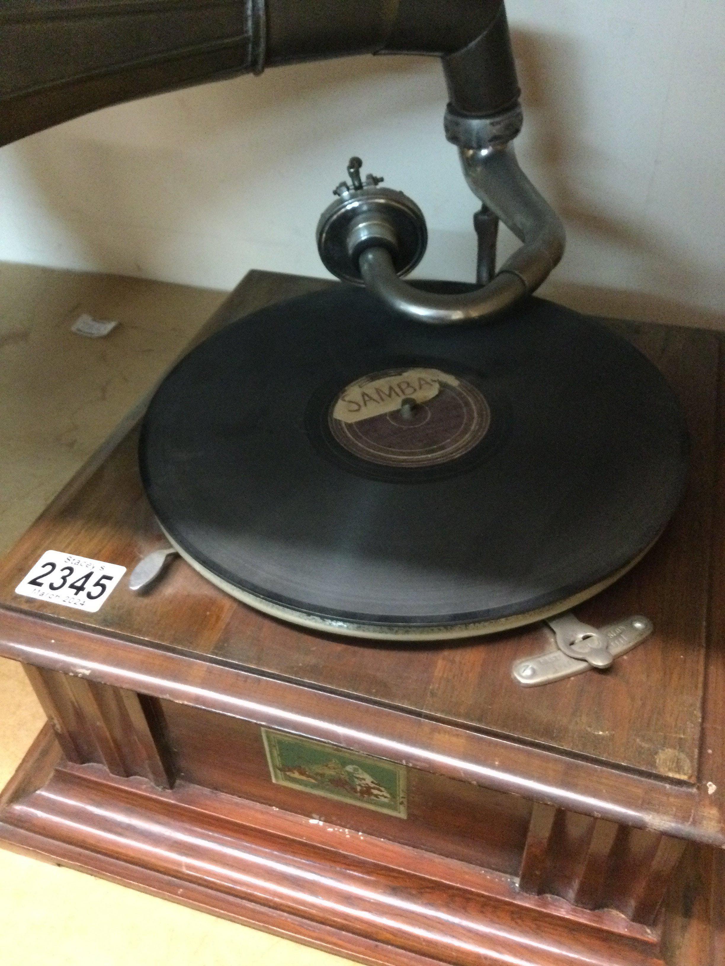 A HMV gramophone with brass Horn. NO RESERVE - Image 3 of 4