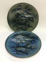 Two Cobridge chargers of dolphins, approx diameter