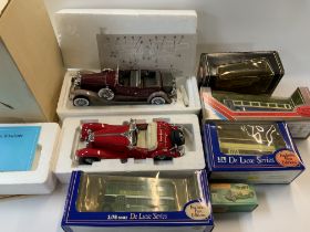 3 boxed Franklin Mint model cars together with a collection of Matchbox, Exclusive First Editions