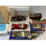 3 boxed Franklin Mint model cars together with a collection of Matchbox, Exclusive First Editions