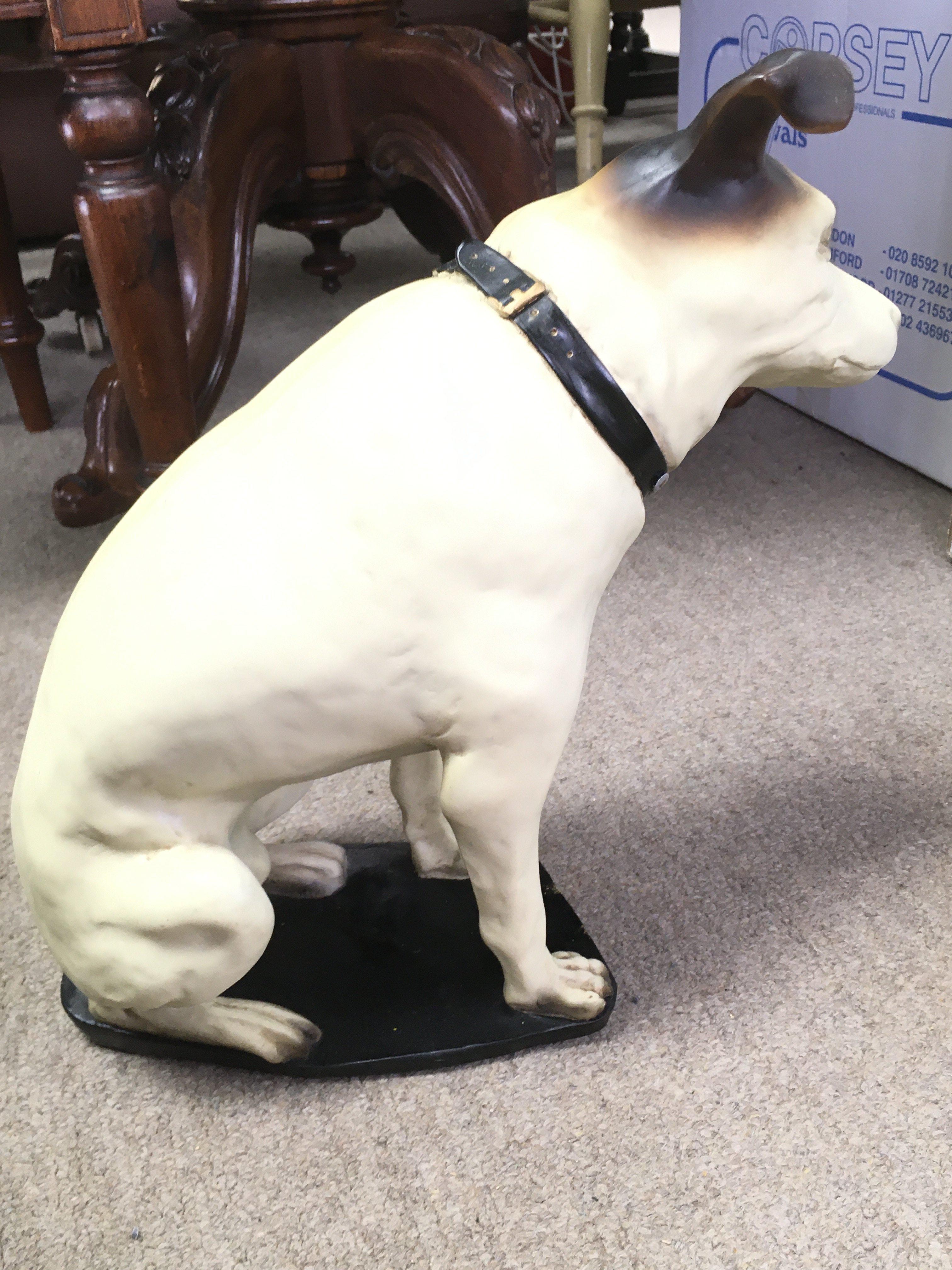 A vintage HMV dog figure, 34cm tall. This lot cannot be posted. - Image 4 of 4