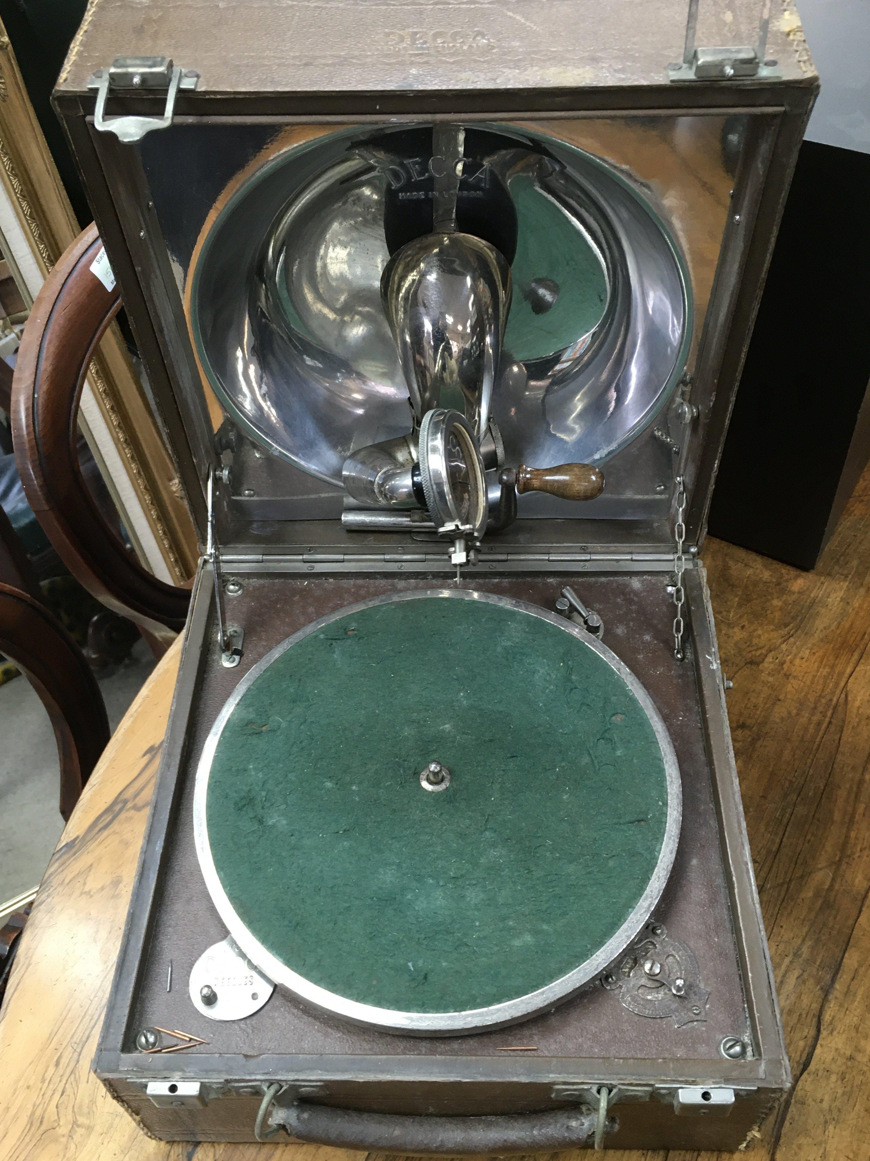 Two vintage Decca portable gramophones, this lot cannot be posted - Image 2 of 5