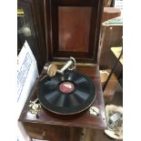 A cased gramophone. This lot cannot be posted