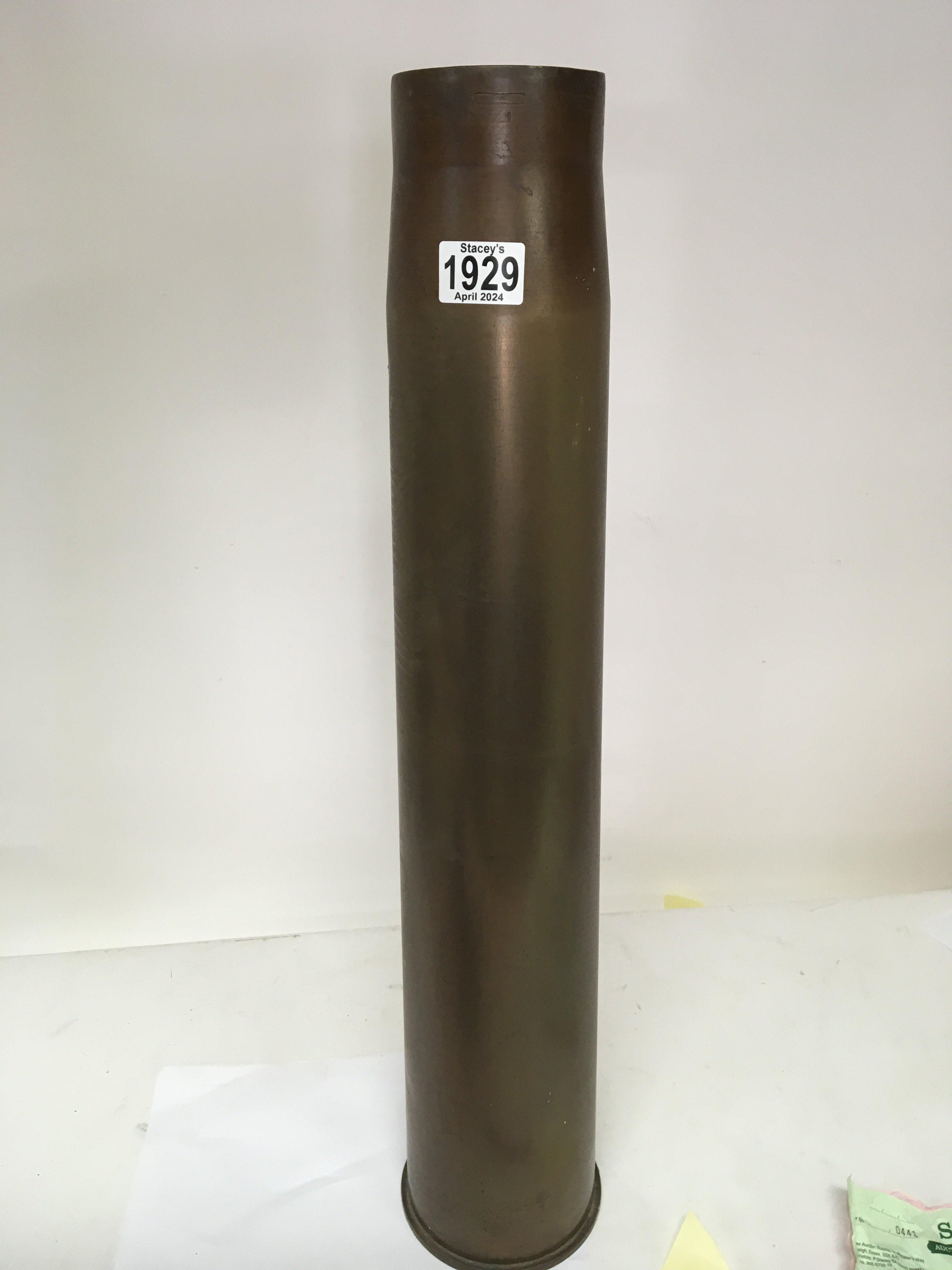 A large Second World War Artillery brass shell cas