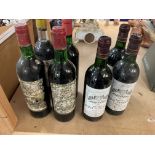 A collection of wines including chateau de camensa