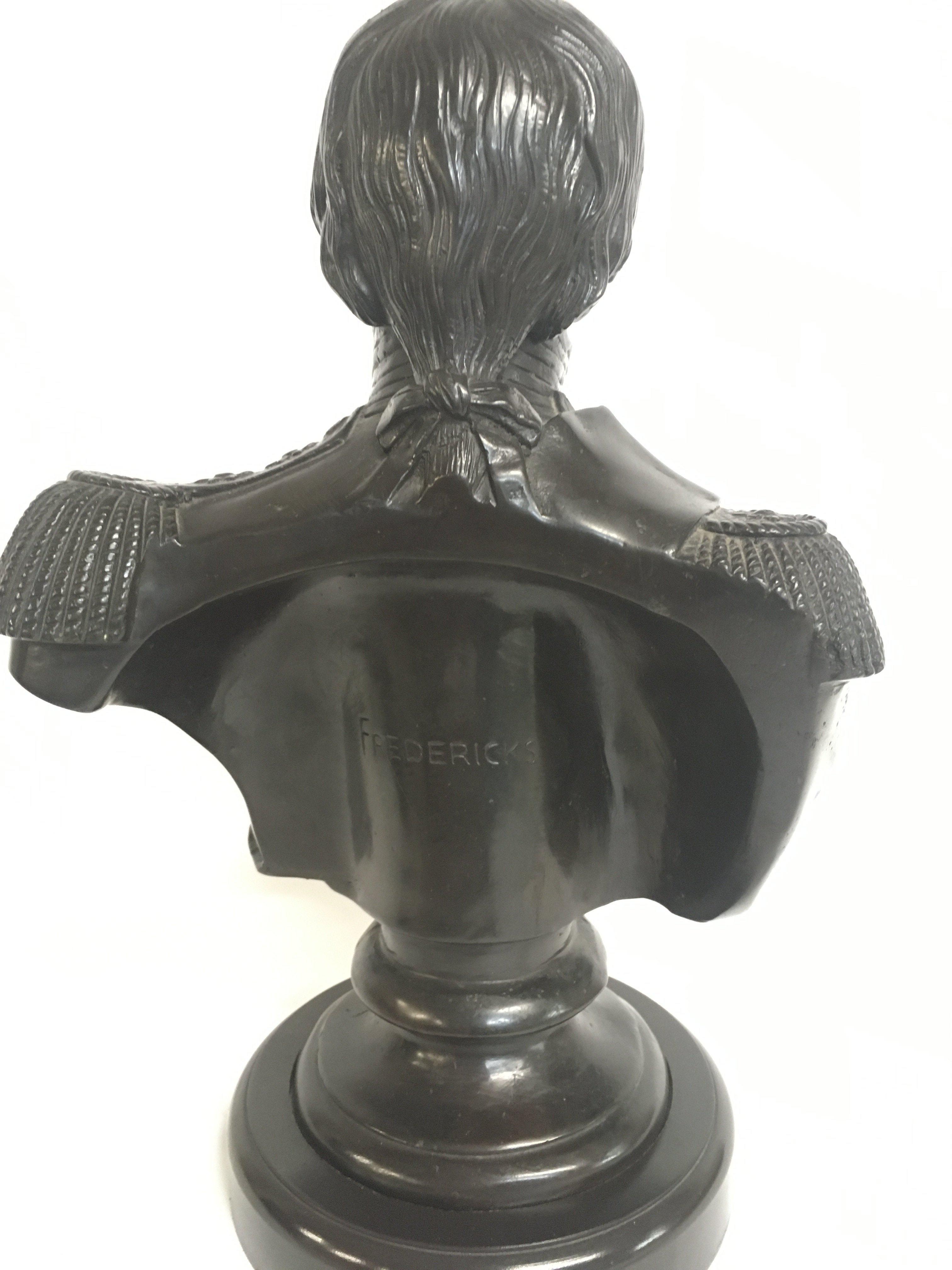 A Fredericks Bronze Admiral Lord Nelson bust. 32cm - Image 3 of 3