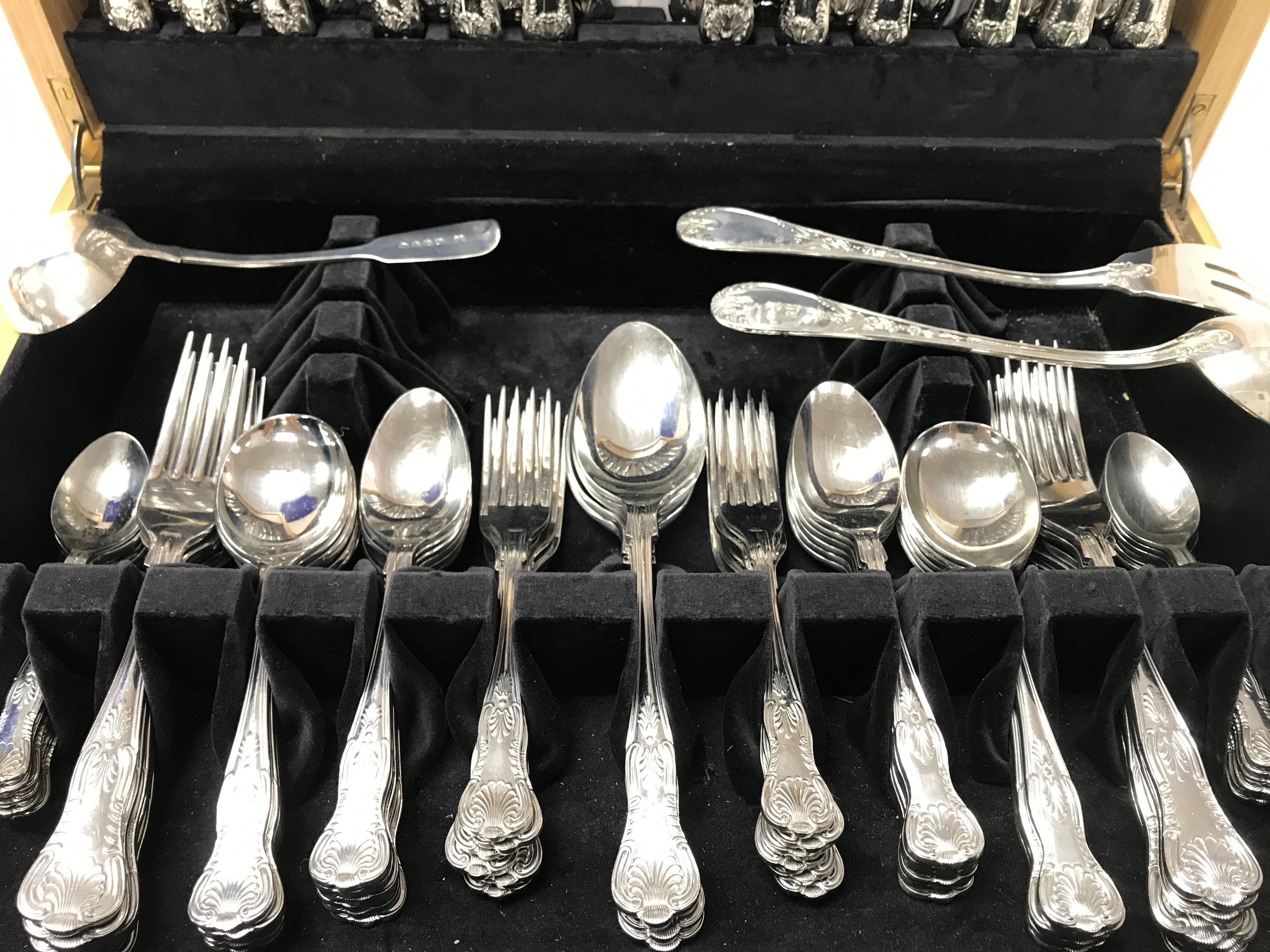 A canteen of cutlery and a Victorian silver spoon - Image 2 of 4