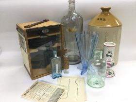 A box mainly old medical items comprising a Porton
