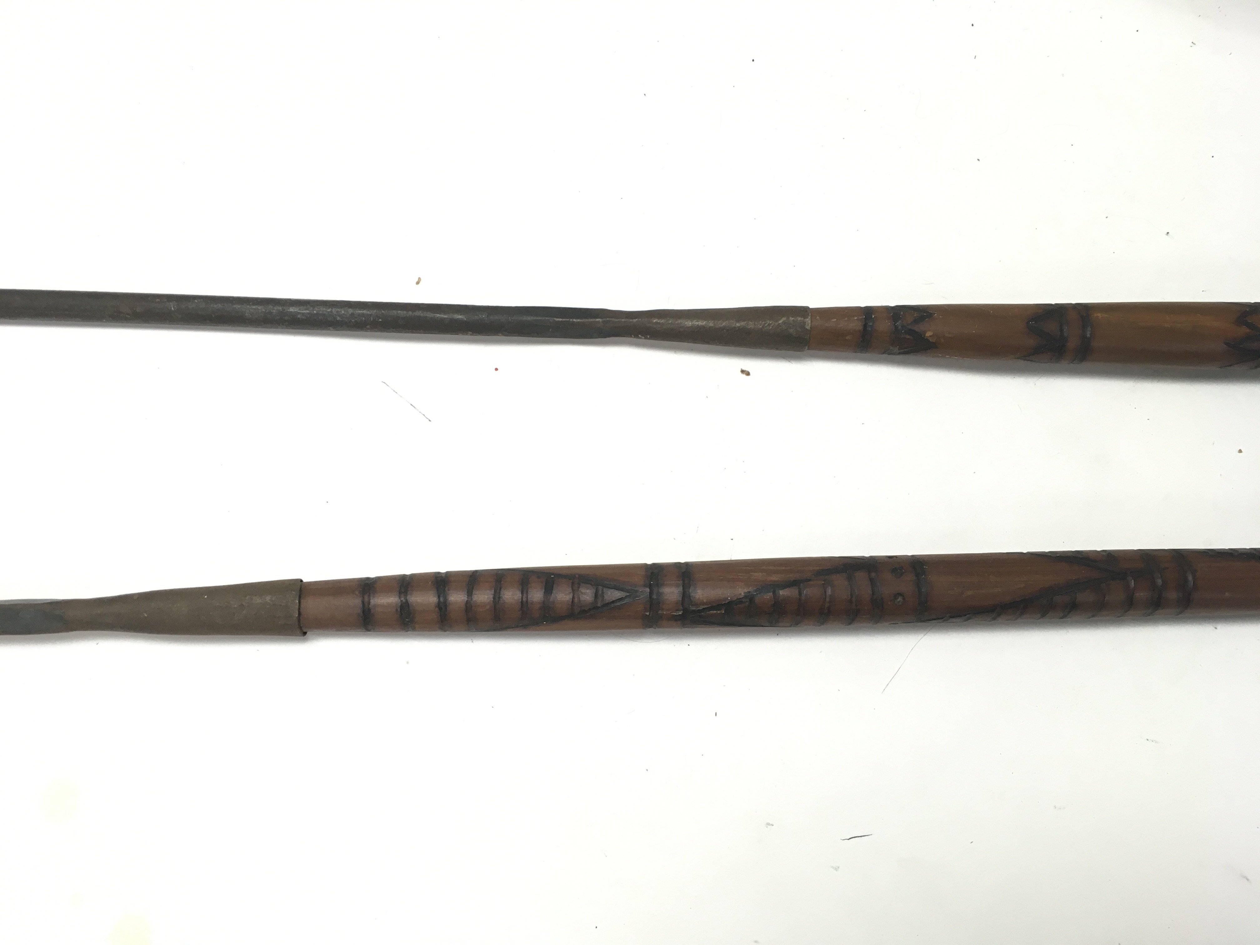 Two African Maasai spears for lion hunting. One is - Image 3 of 3