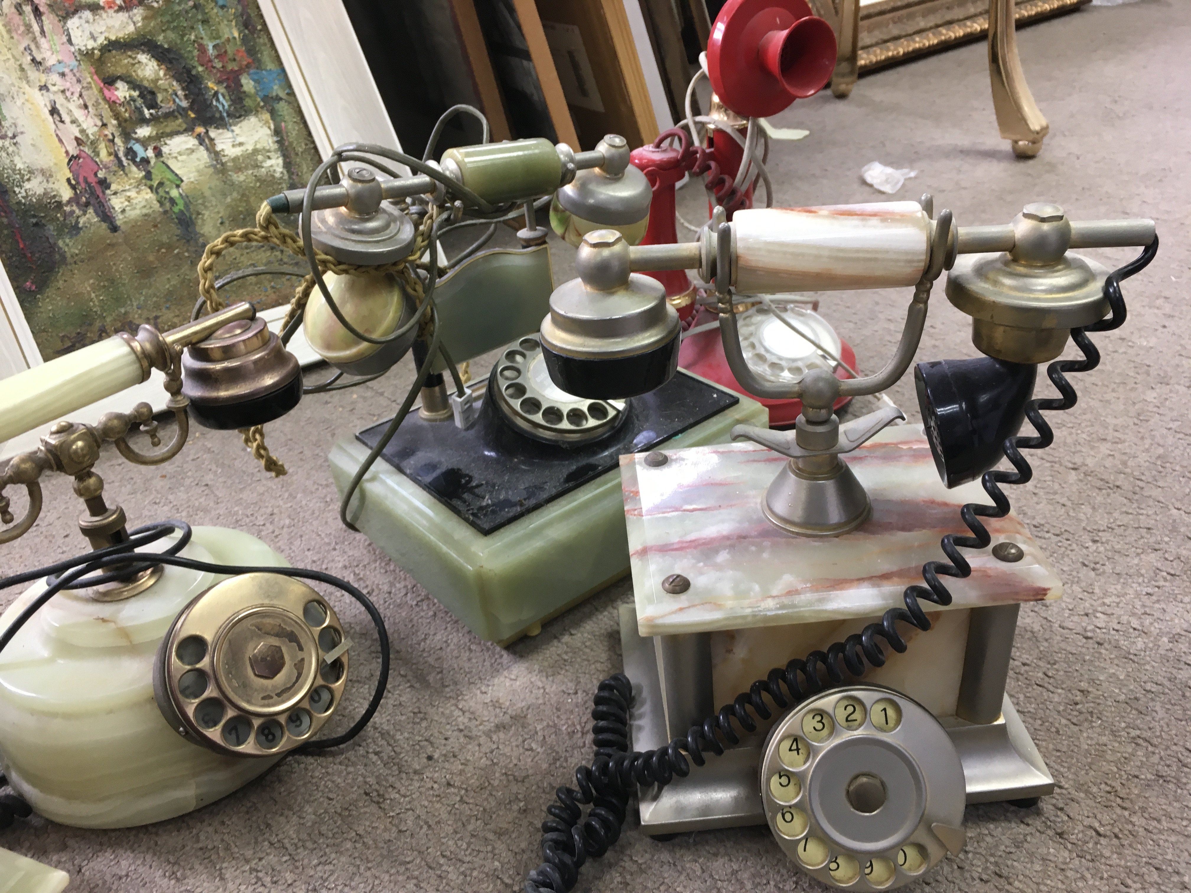 A collection of vintage telephones including marble examples. This lot cannot be posted - Image 3 of 3