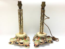 A pair of 19th century Copeland porcelain candle s