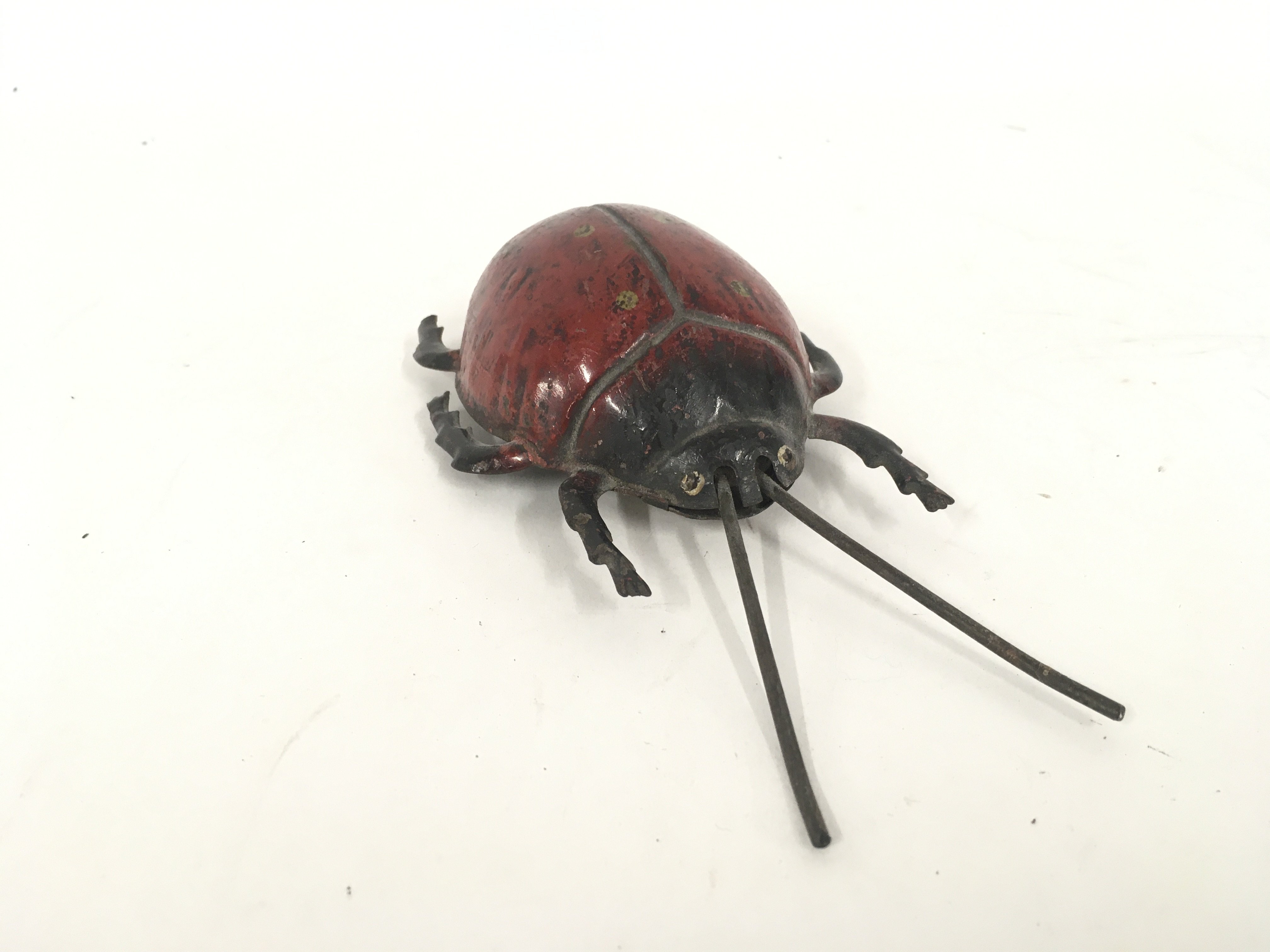 S. Guntherman 1911 Perplex windup Tin Ladybug . Made in Nurnberg Bavaria. Seen working