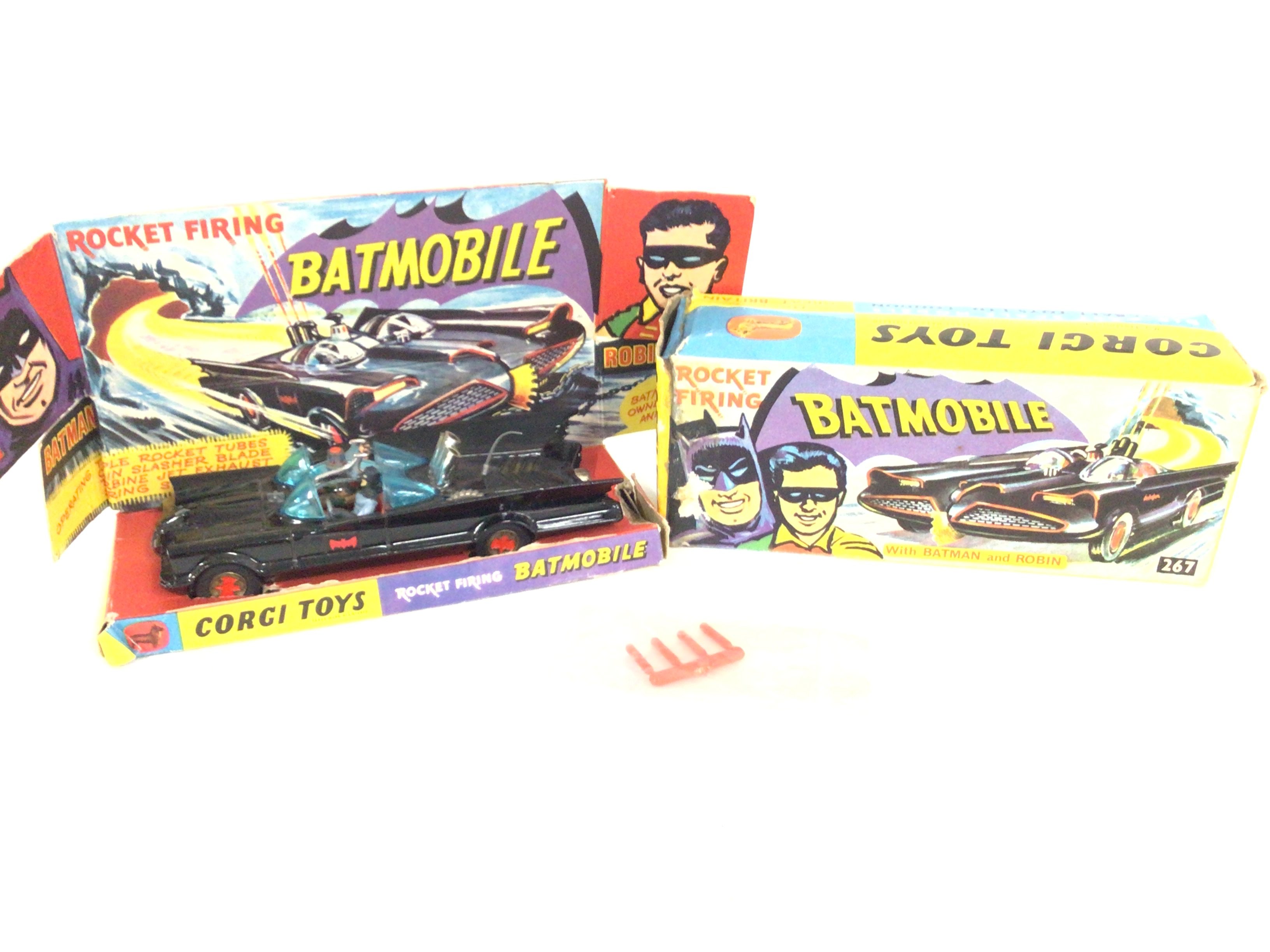 A Boxed Corgi Batmobile.#267 box is worn and has been Repaired. No instructions etc. does come