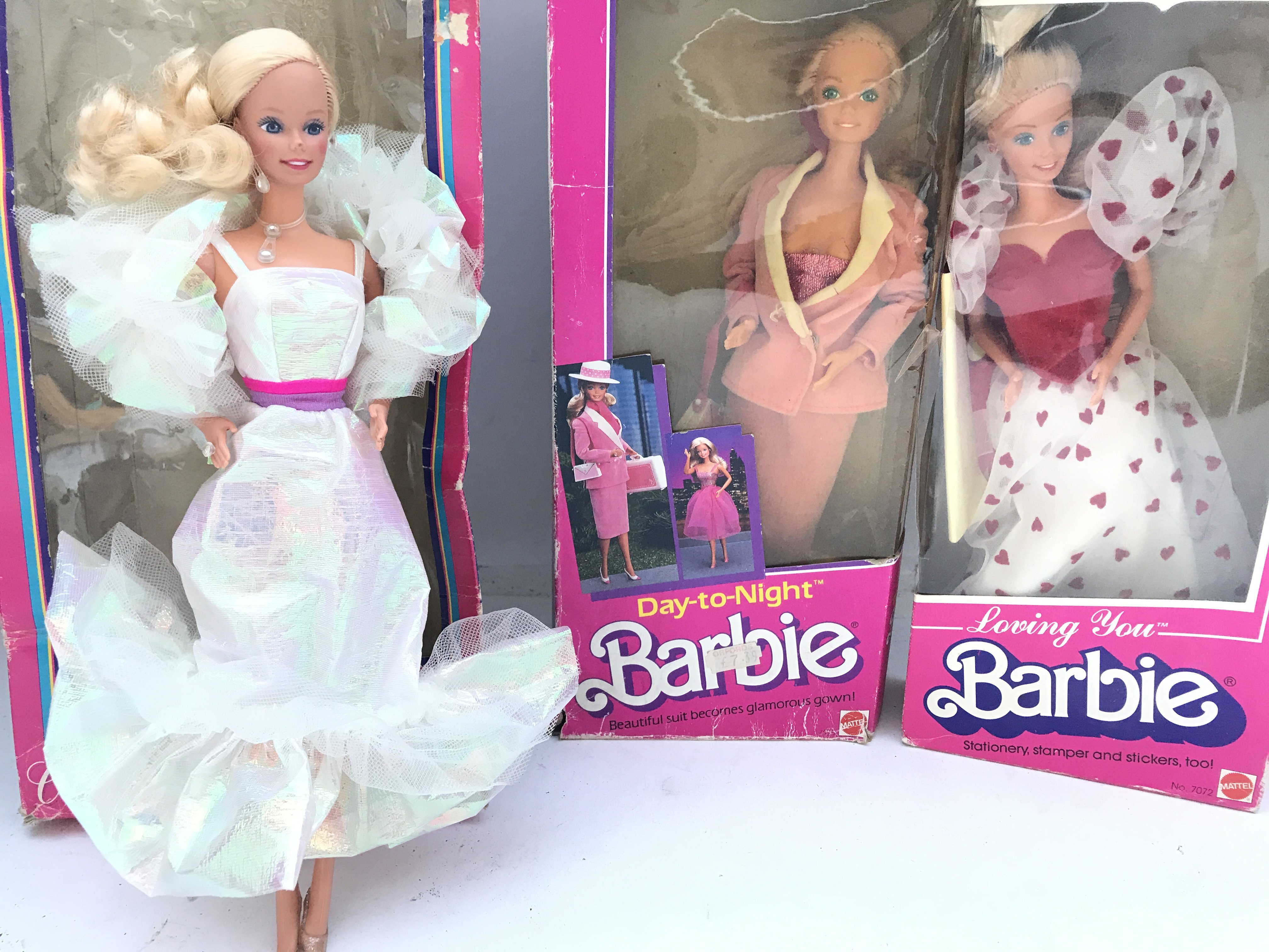 3 Boxed Barbies. A Crystal Barbie. A Day And Night - Image 2 of 4