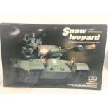 A Boxed Hen Long Remote Controlled Snow Leopard Tank. With Spare Battery. NO RESERVE
