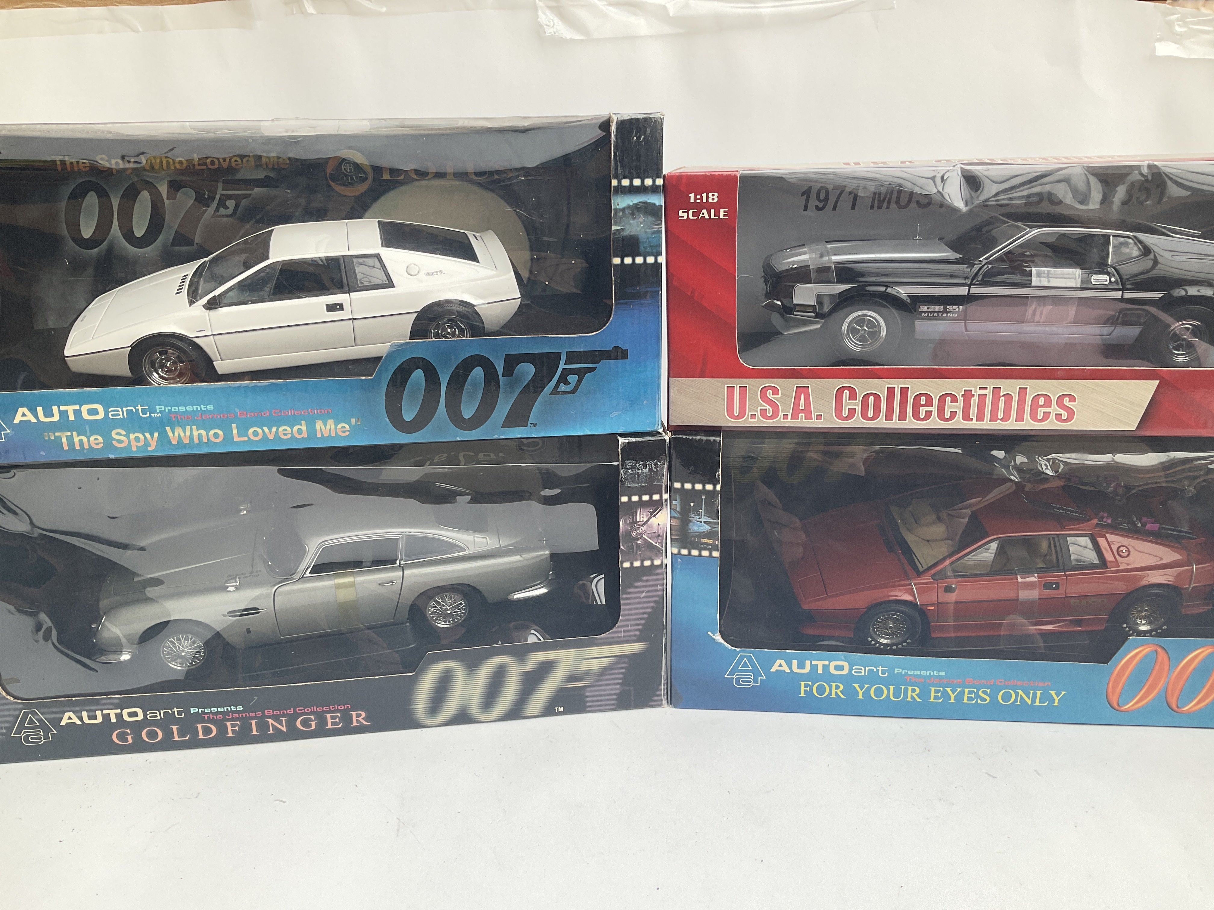 4 X Boxed Cars. 3 James Bond Autoart Cars and a Su