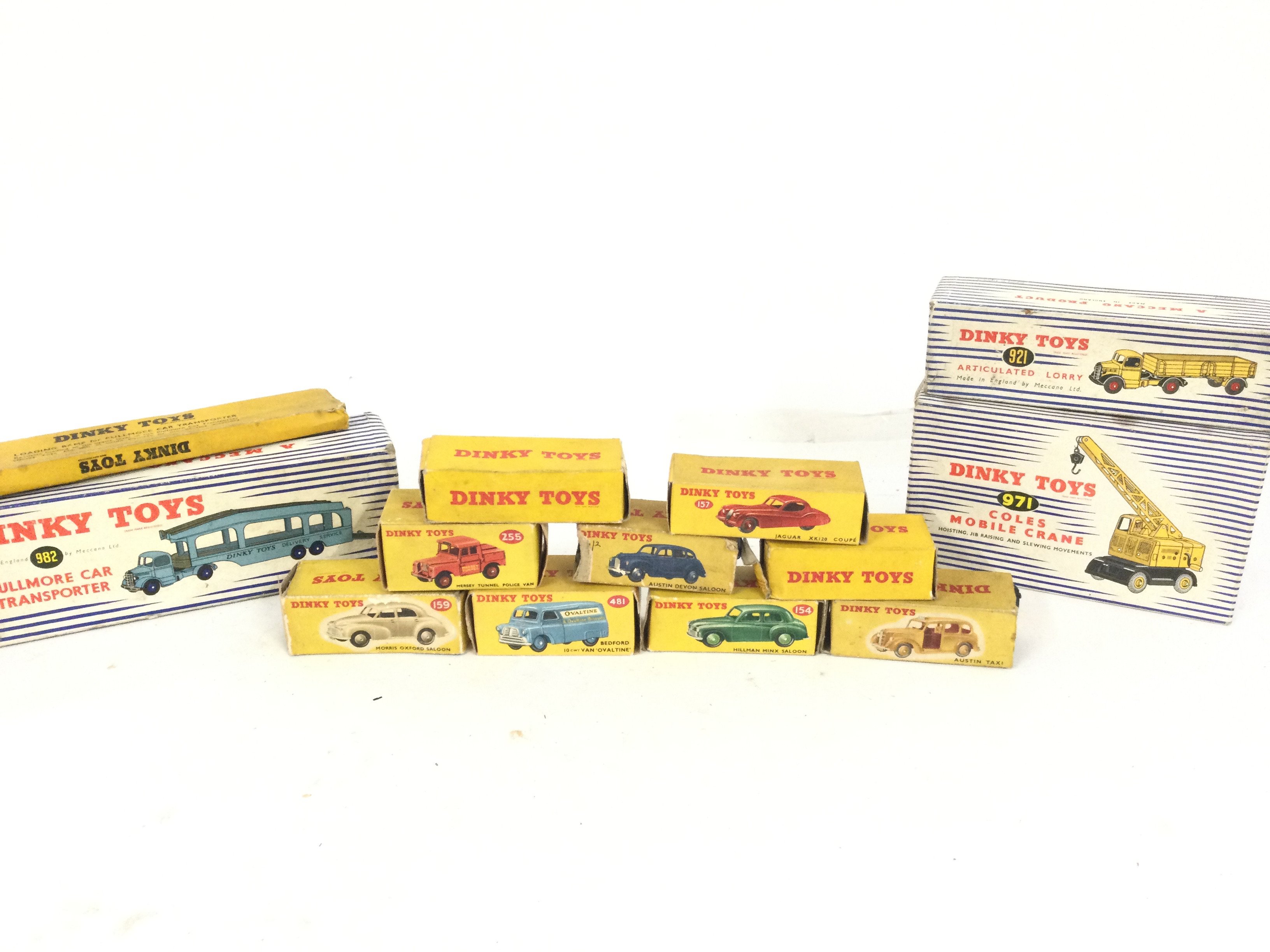 A Collection of Boxed Dinky Toys Including Pullmore Car Transporter. Coles Mobile Crane. Articulated