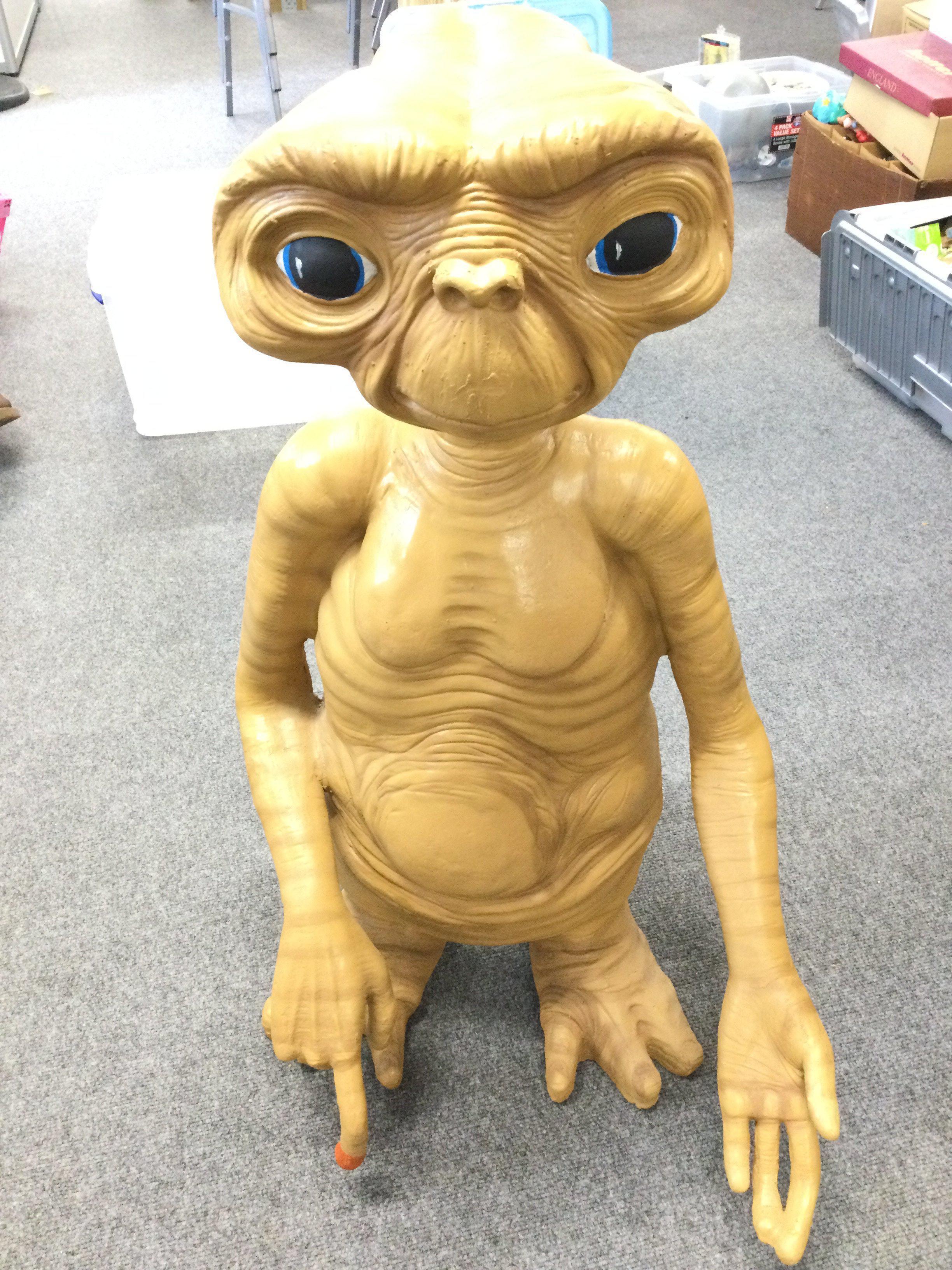 A Large Fibre Glass Figures of E.T. Possibly a Shop Display approx Height 87 Cm.