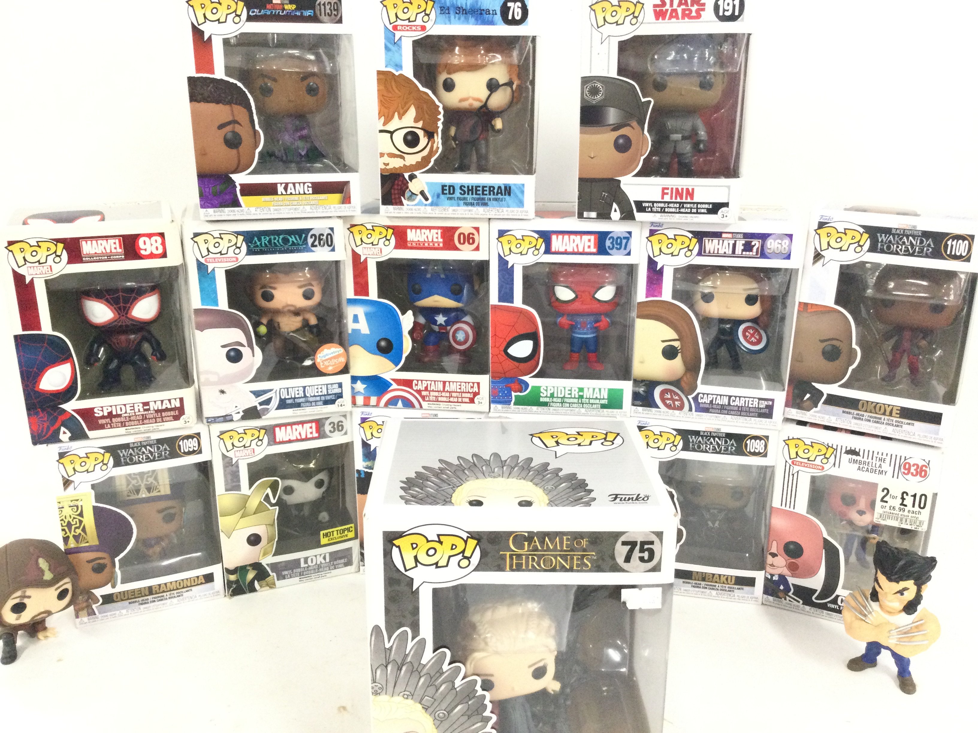 A Collection of Boxed Funko Pop Figures.