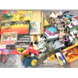 A Box Containing a Large Collection of Various toys and Figures. No Reserve.