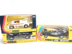 3 Boxed Corgi Racing Cars. A Can-Am Porsche #397.