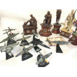 A collection of miliatary model memorabilia relati