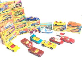 A Collection of Match Box Cars and Boxes. 5 Cars A