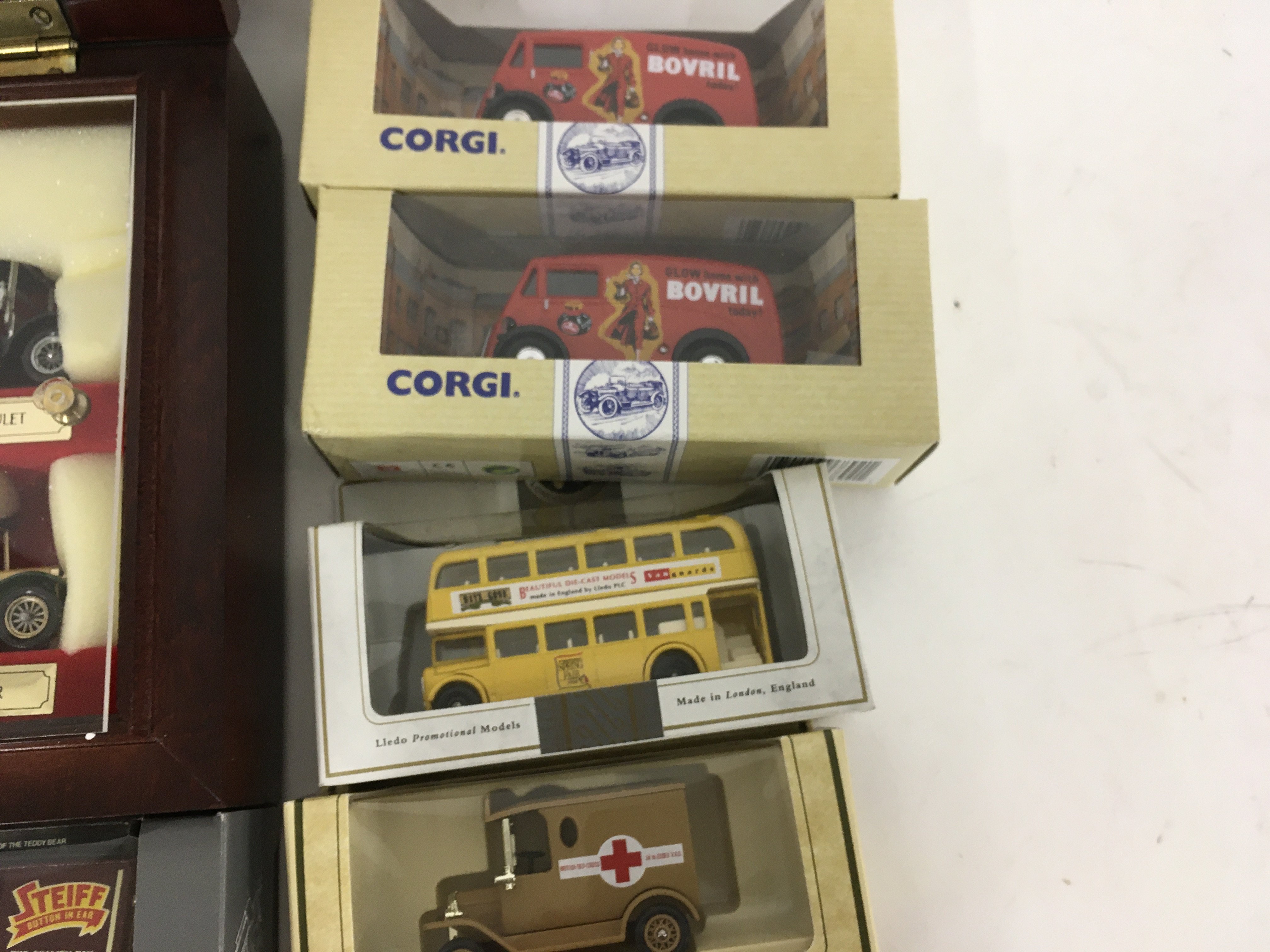 A collection of 10 unopened boxed vehicles by Corgi ..Lledo and others. Also contains a wooden - Image 4 of 5