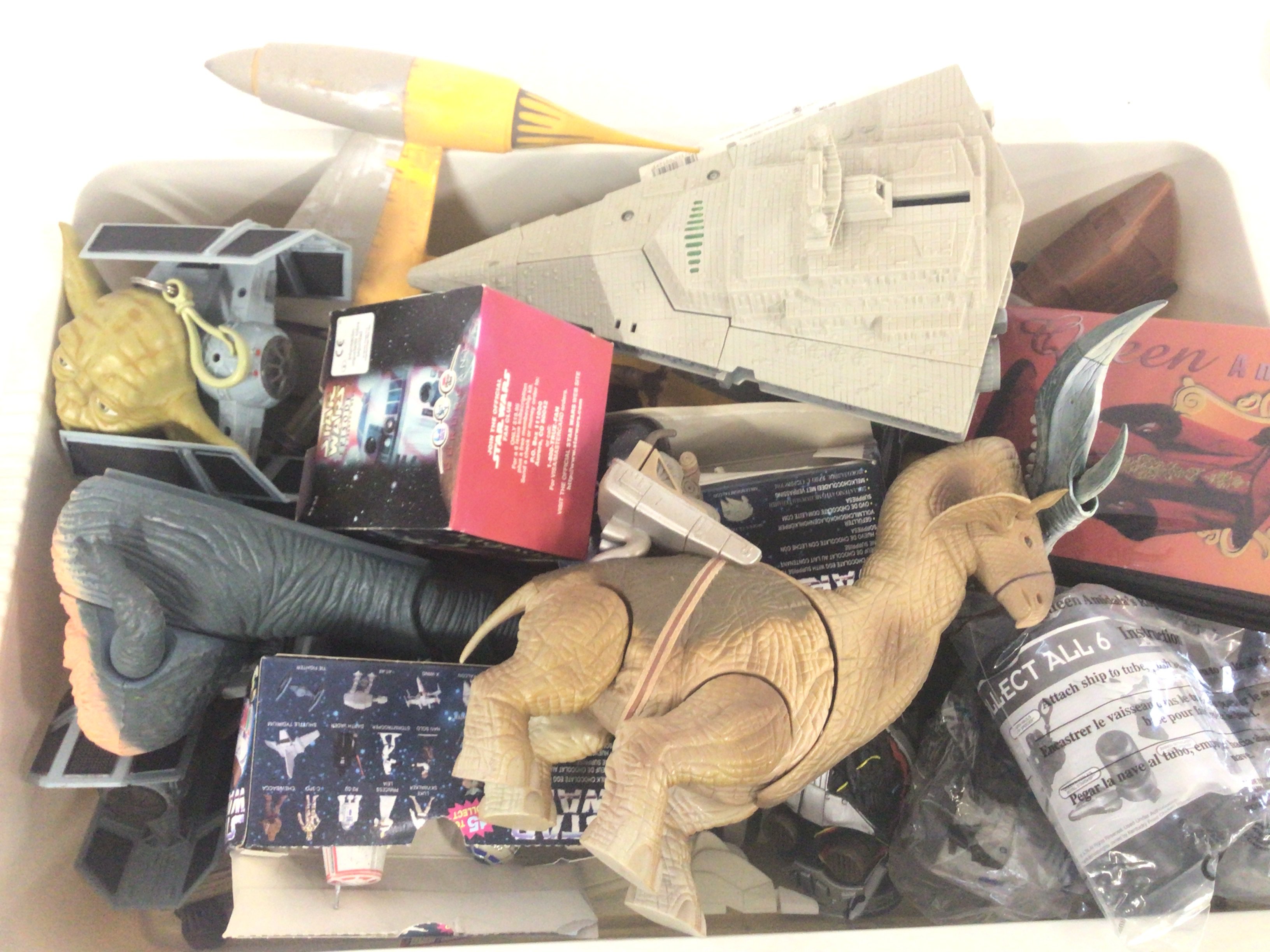 A Box Containing a Collection Of Modern Star Wars Toys Including Micro Machines. NO RESERVE