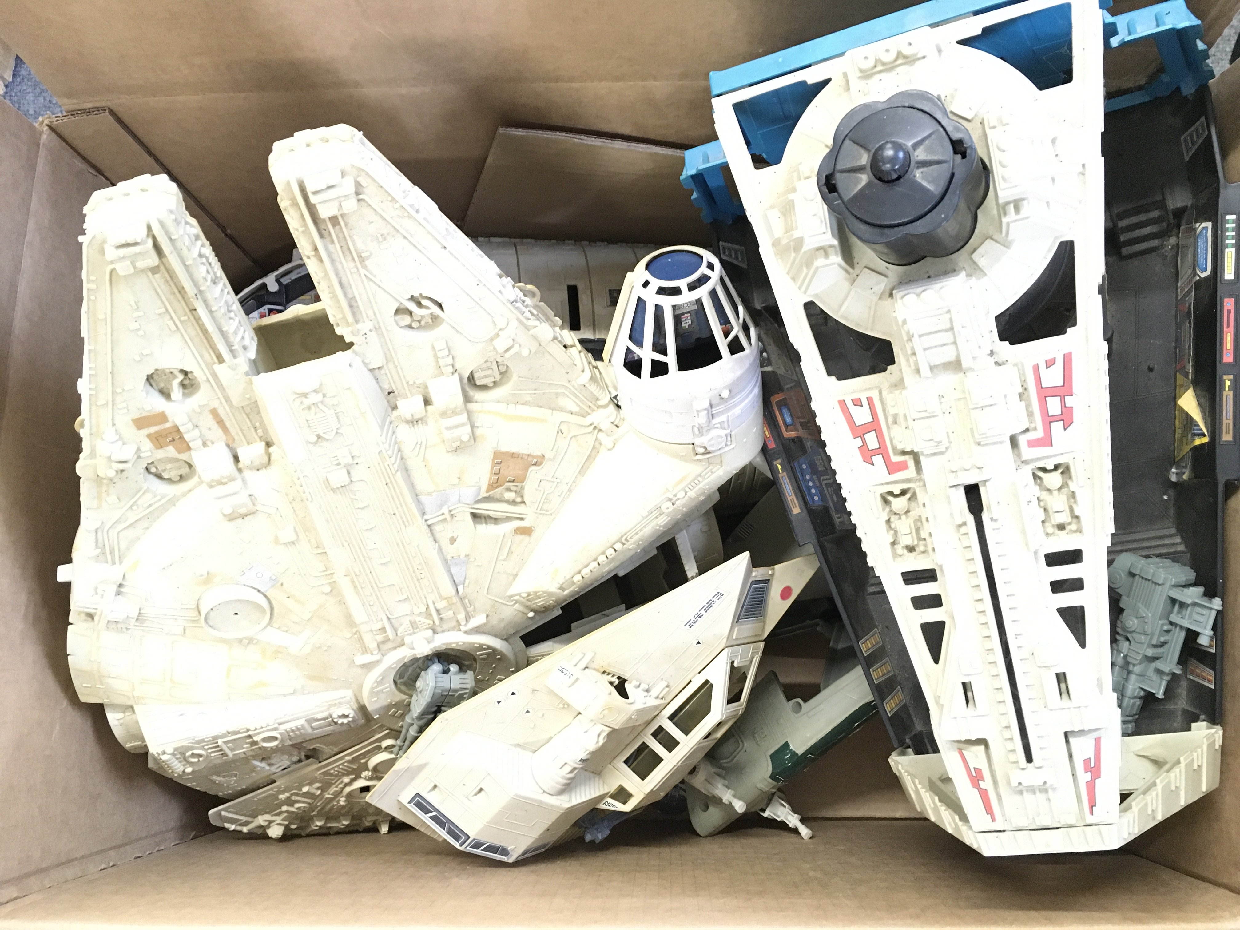 A Collection of Vintage Star Wars Ships and Parts.