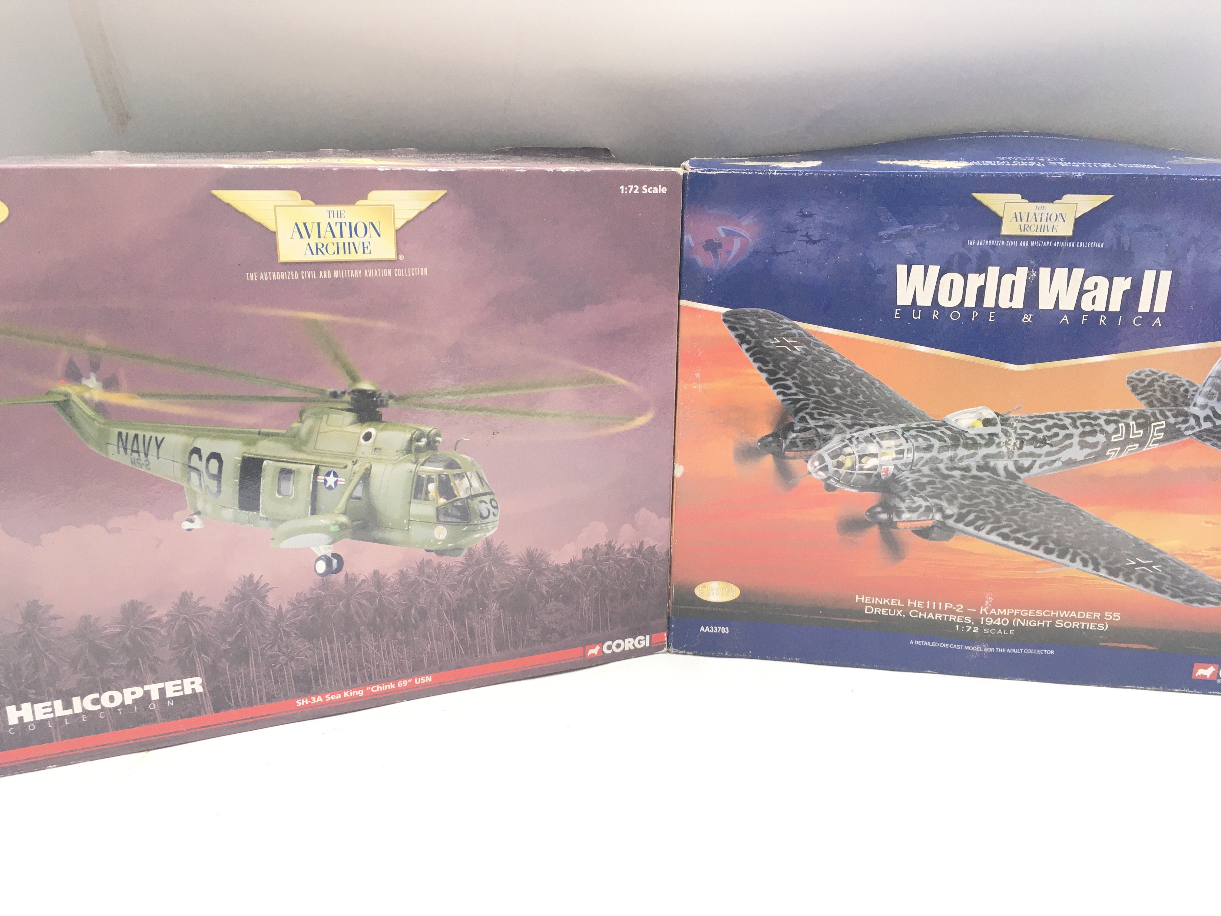 A Boxed Corgi Sea King #US33412 And Heinkel #AA337